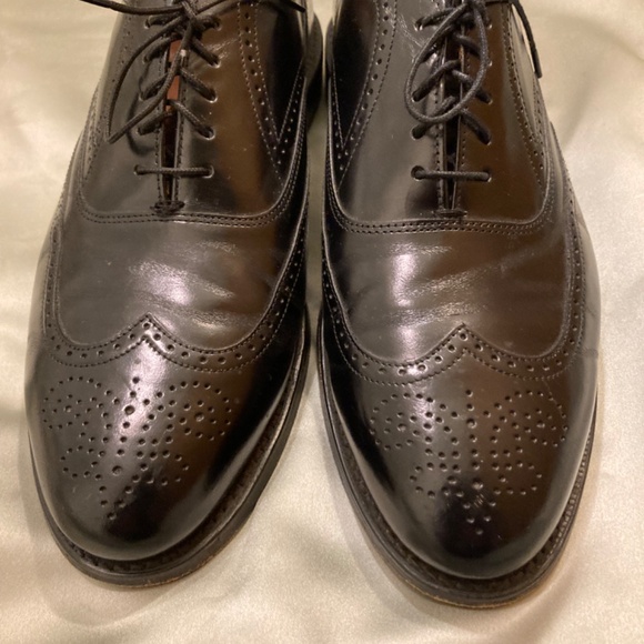 PROM !!! Bostonian Classics Men’s Black Leather Wing Tips Lace Up Size 8 VGUC - Picture 8 of 11